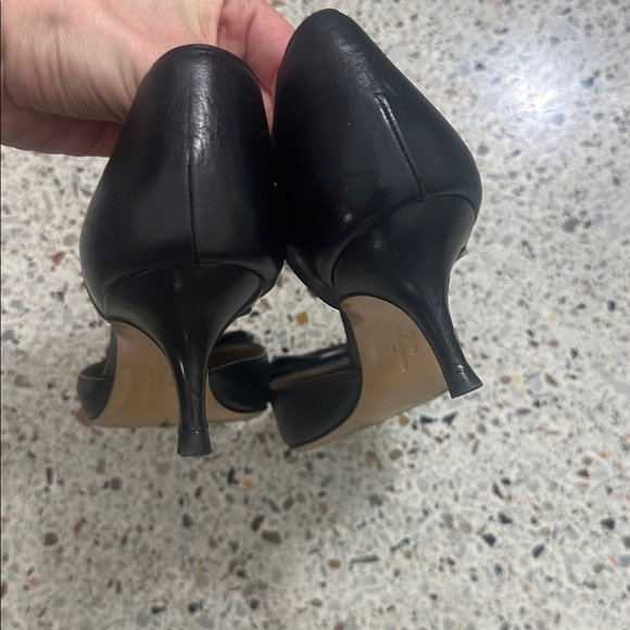 Ferragamo Arita leather D’Orsay pump kitten heel 9 black bow point toe - Picture 7 of 10
